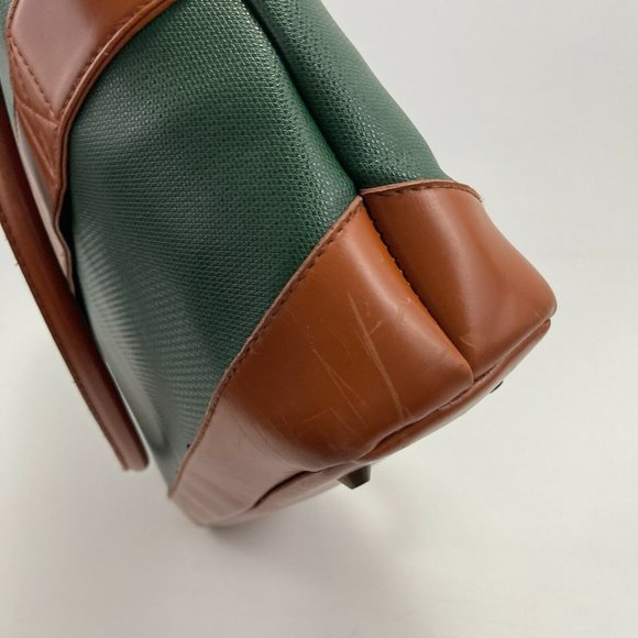 ADRIENNE VITTADINI Women's Large Green & Brown 2 Handle Top Zip Closure Tote Bag - Picture 10 of 12